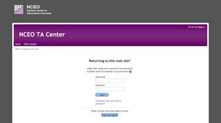 
                            10. NCEO TA Center: Login to the site