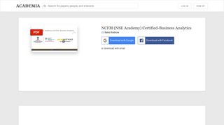 
                            11. NCFM (NSE Academy) Certified-Business Analytics | Rahul Rathore ...