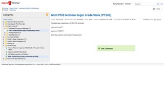 
                            11. NCR POS terminal login credentials (P1530) | Red Rook ...