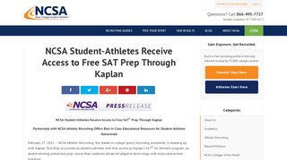 
                            8. NCSA Student-Athletes Receive Access to Free SAT Prep Through ...