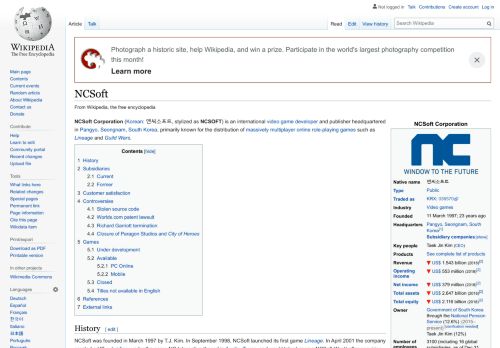 
                            13. NCSoft - Wikipedia