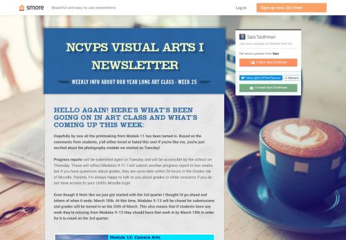 
                            9. NCVPS Visual Arts I Newsletter | Smore Newsletters