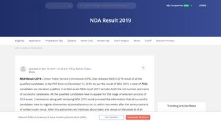 
                            13. NDA 2 Result 2017 (Declared) - Check NDA II Final Result Here
