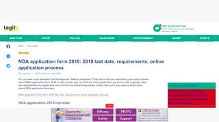 
                            12. NDA application form 2018: 2018 last date, requirements, online ...