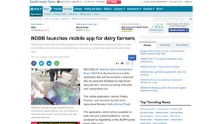 
                            9. NDDB launches mobile app for dairy farmers - The Economic Times