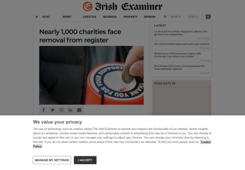 
                            13. Nearly 1,000 charities face removal from register | Irish Examiner