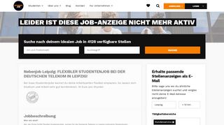 
                            12. Nebenjob Leipzig: FLEXIBLER STUDENTENJOB BEI DER ...