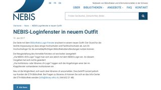 
                            1. NEBIS-Loginfenster in neuem Outfit - NEBIS