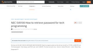 
                            7. NEC SV8100 How to retrieve password for tech programming ...