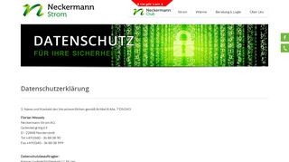 
                            7. Neckermann Strom – Ihr Partner für grünen Strom - Datenschutz