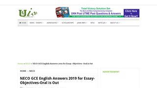 
                            10. NECO GCE English Answers 2018 for Essay-Objectives-Oral is Out