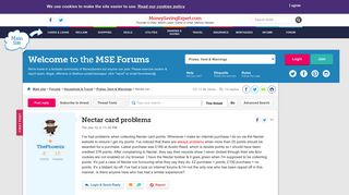 
                            8. Nectar card problems - MoneySavingExpert.com Forums