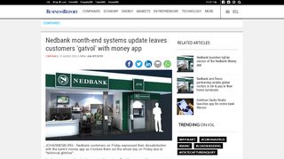 
                            13. Nedbank month-end systems update leaves customers 'gatvol' - IOL