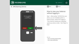 
                            4. Nedbank SMS Banking - How to view your balance without logging in