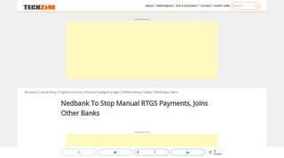 
                            2. Nedbank To Stop Manual RTGS Payments, Joins Other Banks - Techzim