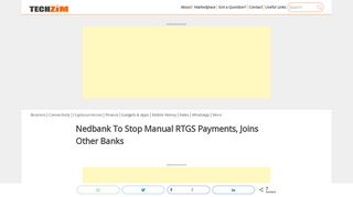 
                            5. Nedbank To Stop Manual RTGS Payments, Joins Other Banks ...