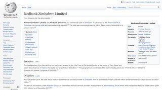 
                            11. Nedbank Zimbabwe Limited - Wikipedia