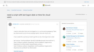 
                            3. need a script with last logon date or time for cloud users - Microsoft ...
