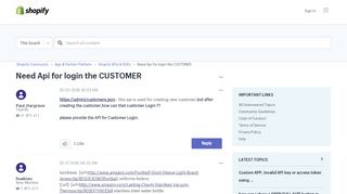 
                            4. Need Api for login the CUSTOMER - Shopify Community