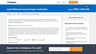 
                            5. need bibliocad account login credentials | HTML | MySQL | PHP ...