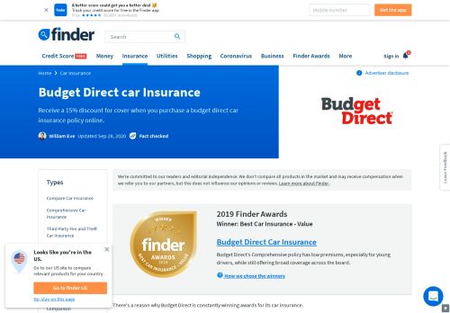 
                            8. Need car insurance? Compare Budget Direct policies for 2019 | finder