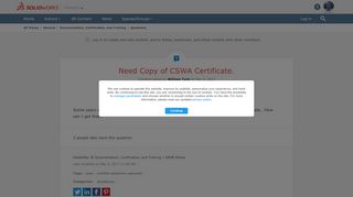 
                            7. Need Copy of CSWA Certificate. | SOLIDWORKS Forums