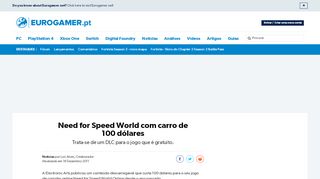 
                            9. Need for Speed World com carro de 100 dólares • Eurogamer.pt