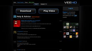 
                            5. Need help activating your account? / Veehd Community