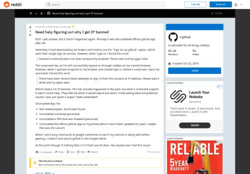 
                            9. Need help figuring out why I get IP banned : github - Reddit