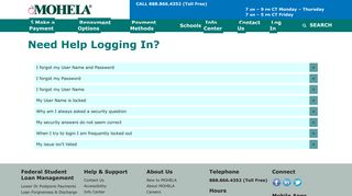 
                            3. Need Help Logging In? - Mohela