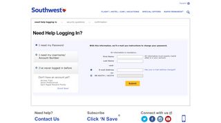 
                            7. Need Help Logging In? - Southwest Airlines