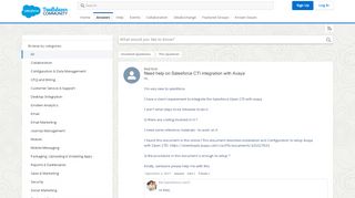 
                            9. Need help on Salesforce CTI integration with Avaya - Answers ...
