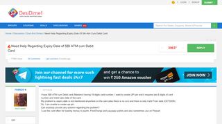 
                            8. Need Help Regarding Expiry Date of SBI ATM cum Debit Card | DesiDime