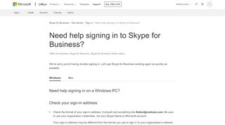 
                            11. Need help signing in to Skype for Business? - Office Support