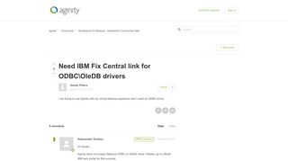 
                            11. Need IBM Fix Central link for ODBC\OleDB drivers – aginity