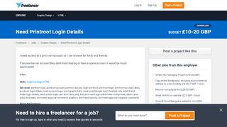 
                            5. Need Printroot Login Details | Graphic Design | HTML - Freelancer