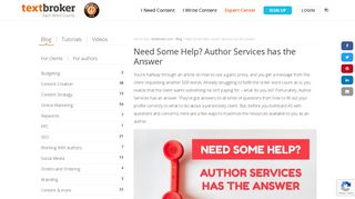 
                            1. Need Some Help? Author Services has the Answer | Textbroker.com