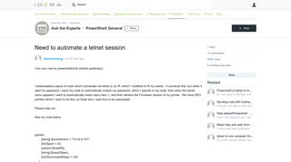 
                            9. Need to automate a telnet session - PowerShell General - Ask the ...