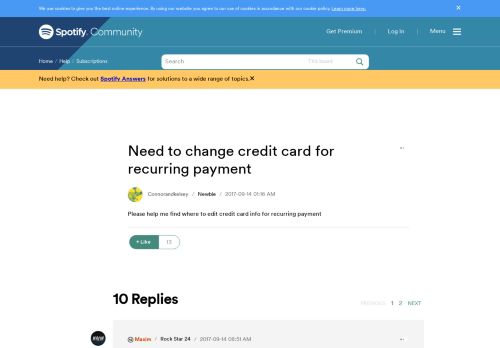 
                            11. Need to change credit card for recurring payment - The Spotify ...