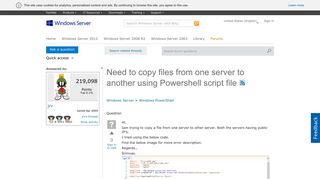 
                            3. Need to copy files from one server to another using Powershell ...