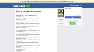
                            9. Need to hack yahoo passwords | Facebook