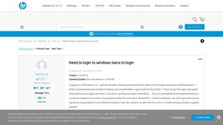 
                            9. Need to login to windows twice to login - HP Support Community ...