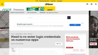 
                            6. Need to re-enter login credentials on numerous apps - iPhone, iPad ...