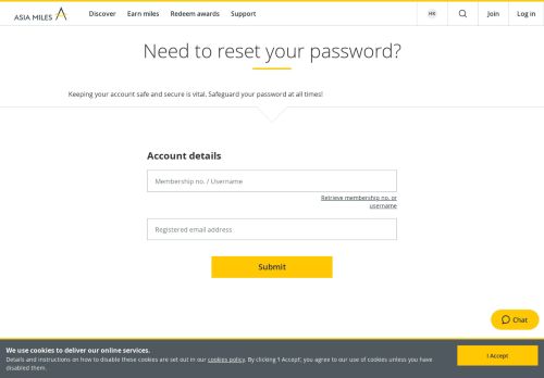 
                            13. Need to reset your password? - Asia Miles