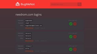 
                            11. needrom.com passwords - BugMeNot