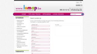
                            2. Neem contact op | Welkom in de Lumap webwinkel: bestel hier uw ...