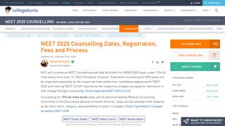 
                            8. NEET 2019 Counselling, Dates, Seat Allotment, Procedure (mcc.nic.in)