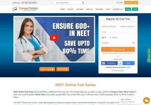 
                            6. NEET Online Test Series 2019 - CareerOrbits