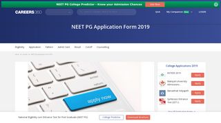 
                            12. NEET PG Application Form 2019, Registration (Started) - Apply here!