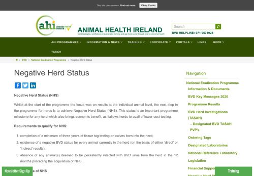 
                            7. Negative Herd Status – Animal Health Ireland